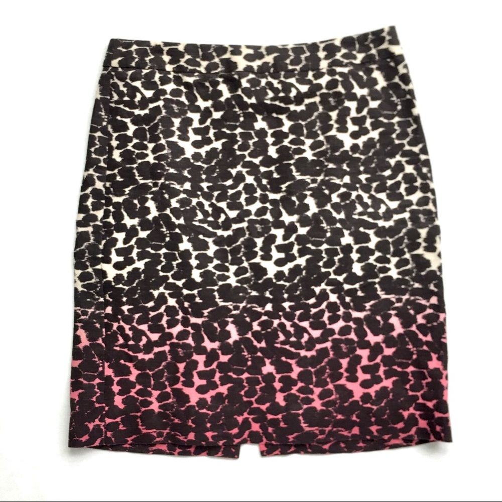 J Crew Wildcat Ombre Pencil Skirt Linen Size 4